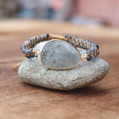 Bransoletka z jaspisem afrykańskim ręcznie pleciona w stylu boho