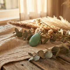 Naszyjnik z awenturynem naturalnym w formie szlachetnej łezki - zdjęcie 4