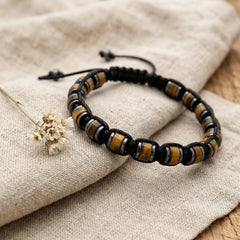 Bransoletka z tygrysim okiem i stalą szlachetną regulowana - zdjęcie 4