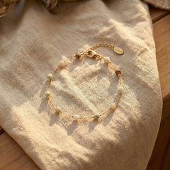 Bransoletka z amazonitem i miedzią w kolorze morskim - zdjęcie 1