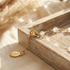 Bransoletka z kryształem górskim i miedzią w złotym kolorze - zdjęcie 2