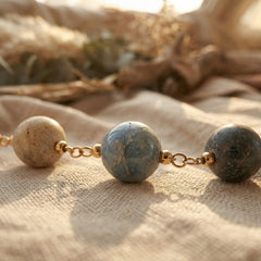 Bransoletka z amazonitem i miedzią w kolorze morskim - zdjęcie 3