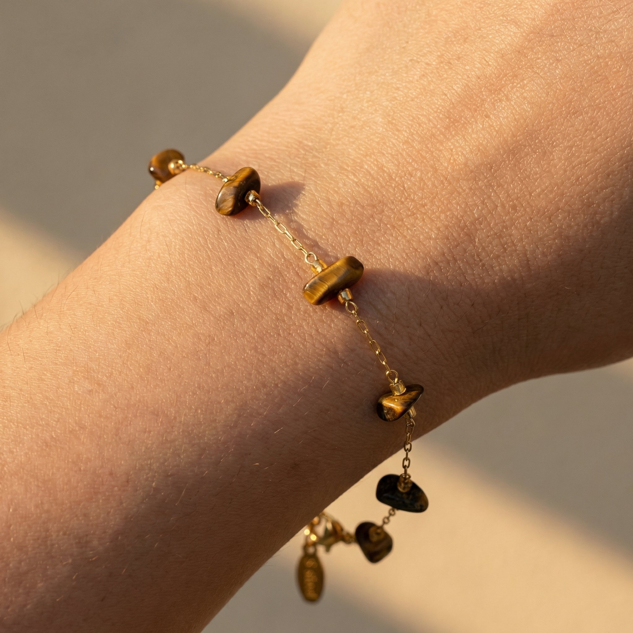 Bransoletka z tygrysim okiem i miedzią z koralikami 4 mm - zdjęcie 6