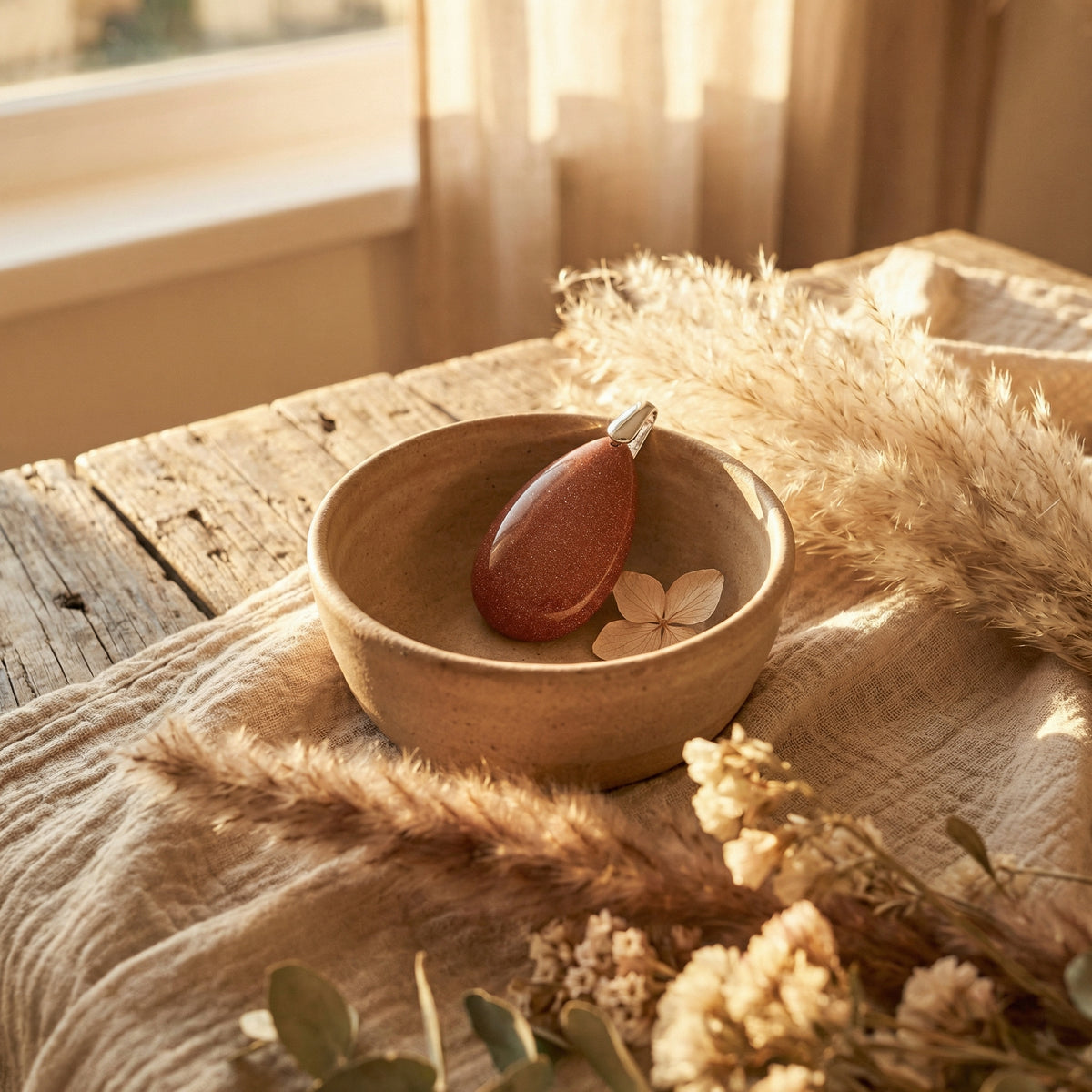 Naszyjnik z tygrysim okiem w formie szlachetnej kropli boho - zdjęcie 4