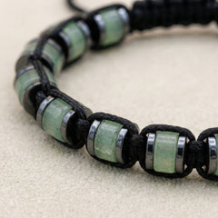 Bransoletka z jaspisem zielonym i hematytem regulowana - zdjęcie 3