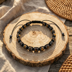 Bransoletka z tygrysim okiem i stalą szlachetną regulowana - zdjęcie 5