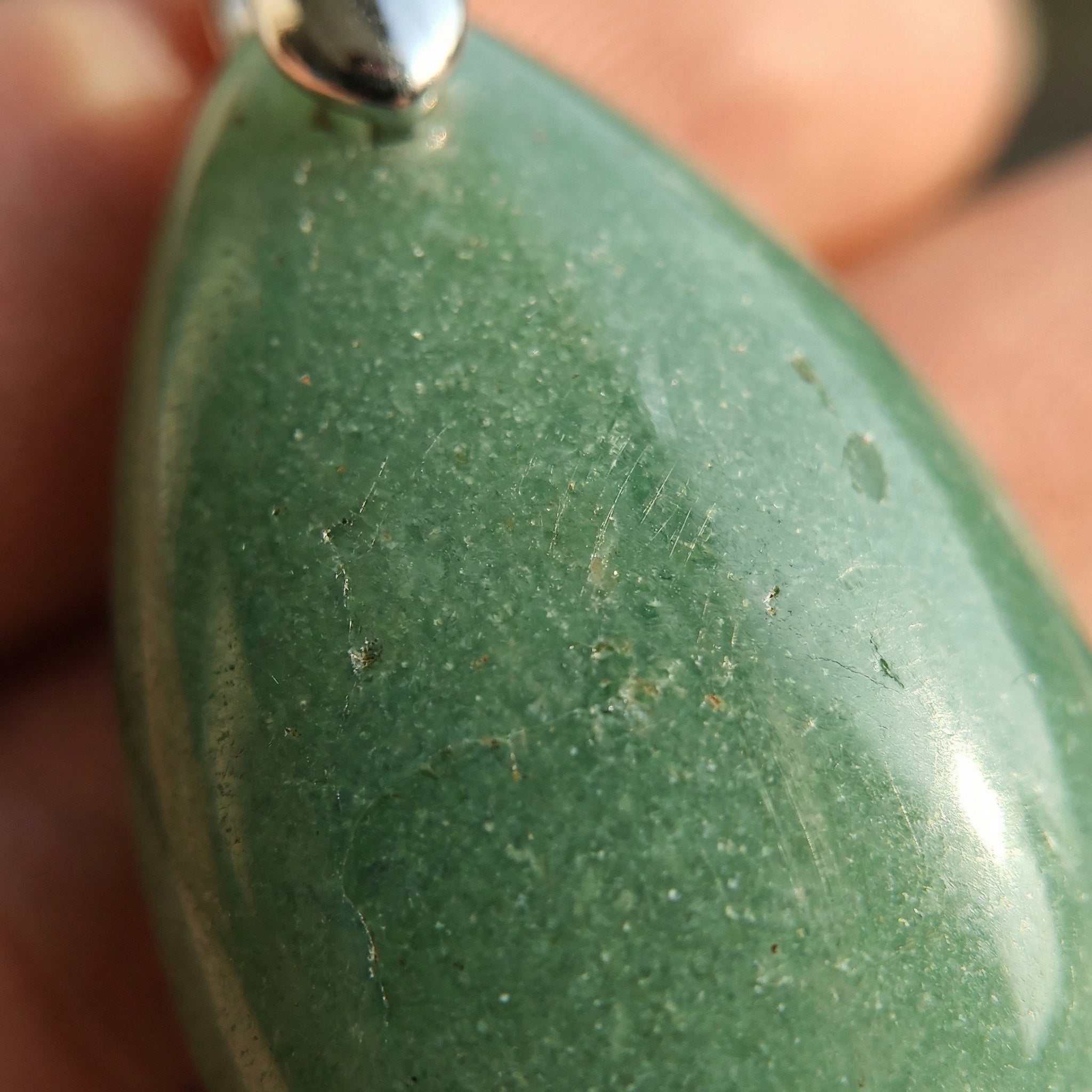 Naszyjnik z awenturynem naturalnym w formie szlachetnej łezki - zdjęcie 3