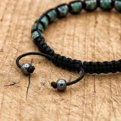 Bransoletka z jaspisem afrykańskim i stalą regulowana - zdjęcie 5