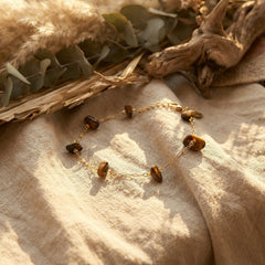 Bransoletka z tygrysim okiem i miedzią z koralikami 4 mm - zdjęcie 5