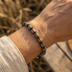 Bransoletka z unakitem i hematytem na sznurku regulowana - zdjęcie 6