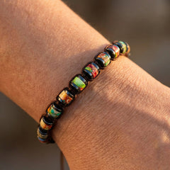 Bransoletka z jaspisu wielokolorowego i hematytu 6 mm regulowana - zdjęcie 6