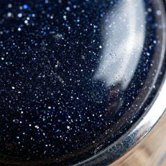 Kolczyki sztyfty z piaskiem niebieskim i srebrnym wykończeniem - zdjęcie 3