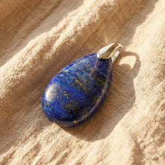 Zawieszka z naturalnym lapisem lazuli w kształcie szlachetnej kropli - zdjęcie 1