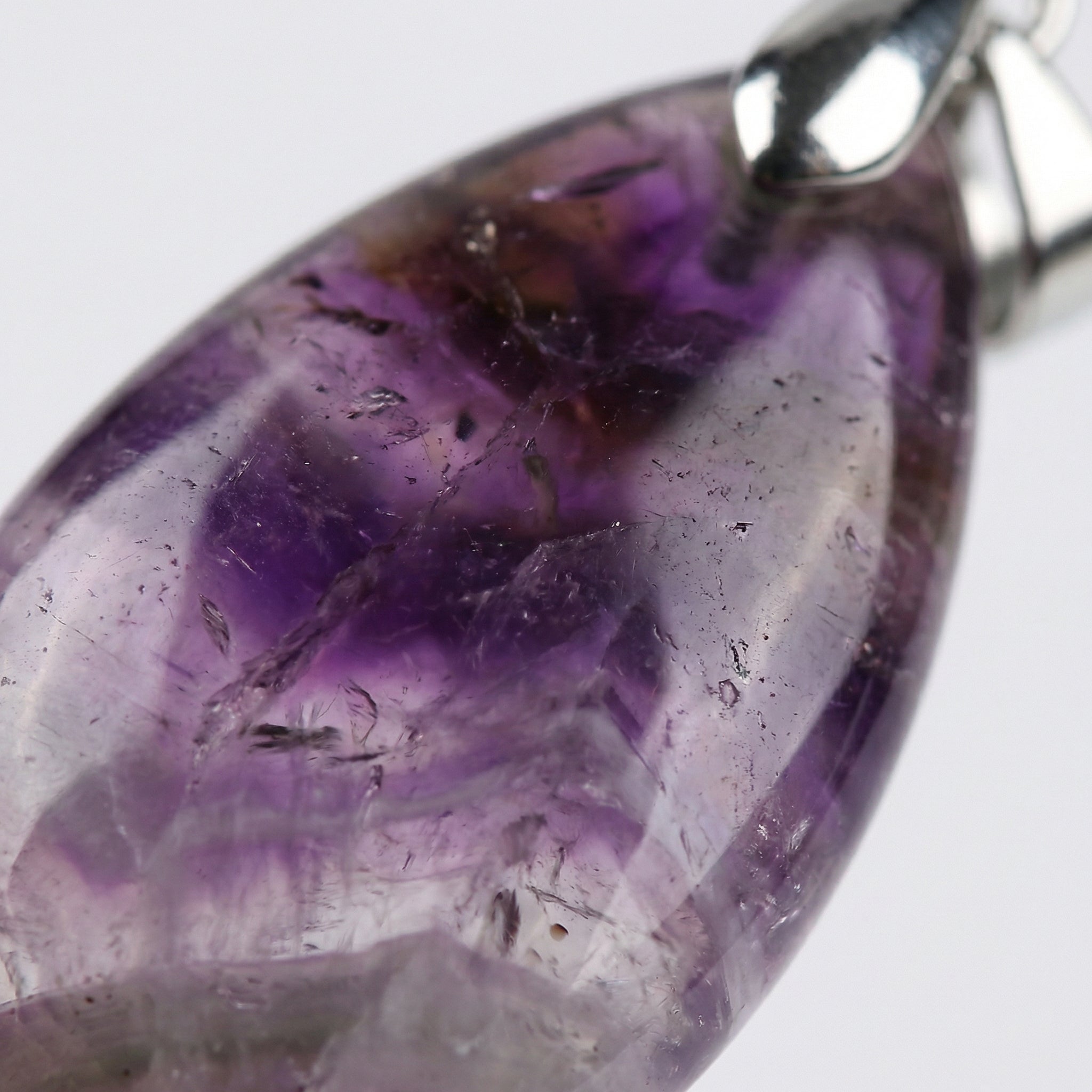 Naszyjnik z ametystem naturalnym w kształcie eleganckiej kropli - zdjęcie 3