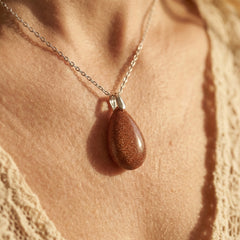 Naszyjnik z tygrysim okiem w formie szlachetnej kropli boho - zdjęcie 6